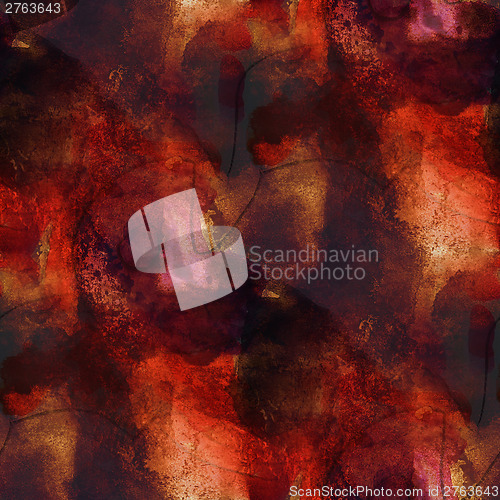 Image of colorful pattern water texture black, orange paint abstract colo