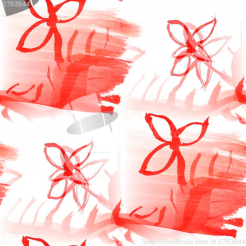 Image of colorful pattern water texture paint red, flower abstract color 