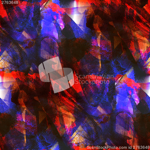 Image of colorful pattern water texture paint red, blue abstract color se