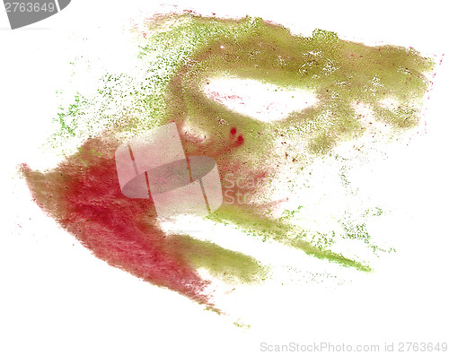 Image of abstract brown, red drawing stroke ink watercolor brush water co