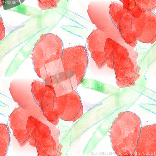 Image of colorful pattern water texture green, red paint abstract color s