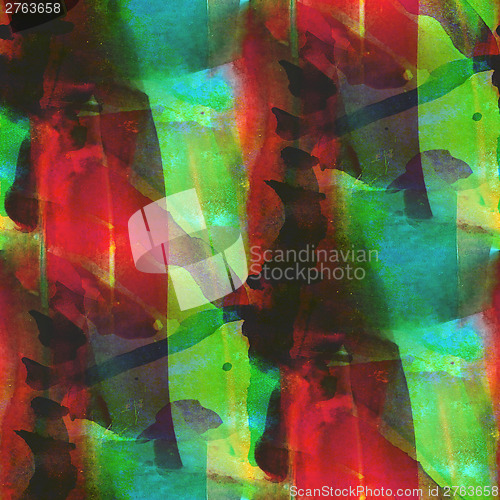Image of colorful pattern water texture red, green paint abstract color s