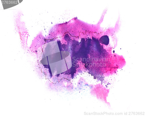 Image of abstract drawing stroke ink watercolor purple brush water color 