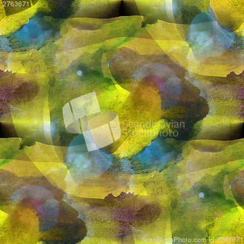 Image of colorful pattern water texture paint abstract yellow, green, blu
