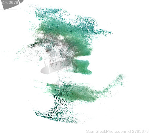 Image of abstract green drawing stroke ink watercolor brush water color s