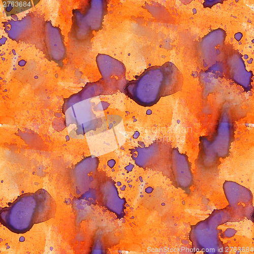 Image of colorful pattern water texture orange, purple paint abstract col