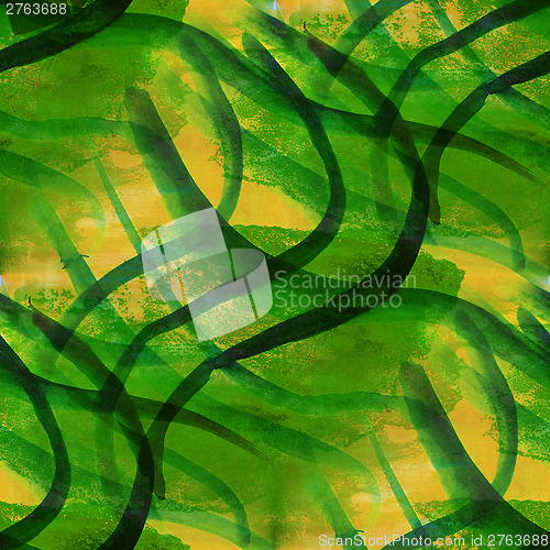 Image of colorful pattern water yellow, green texture paint abstract colo