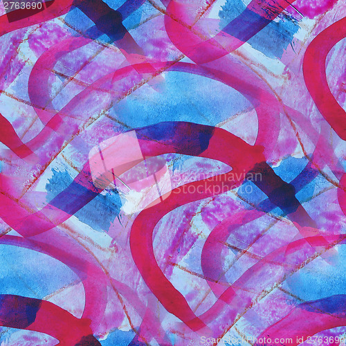 Image of colorful pattern water texture blue, pink paint abstract color s