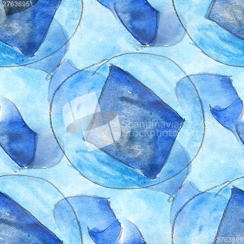 Image of colorful blue pattern water texture paint abstract color seamles