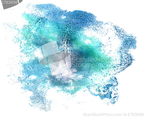 Image of abstract drawing blue stroke ink watercolor brush water color sp