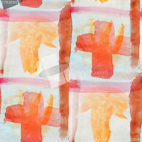 Image of colorful pattern water texture paint orange, gray abstract color