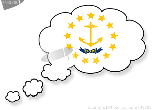 Image of Flag in the cloud, isolated on white background