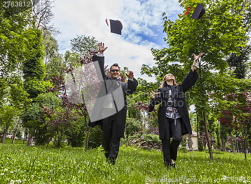 Image of Happy Couple in the Graduation Day