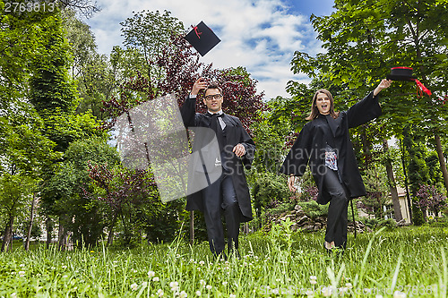 Image of Happy Couple in the Graduation Day