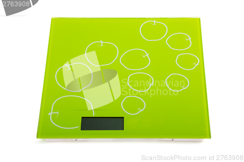 Image of Green square kitchen scale