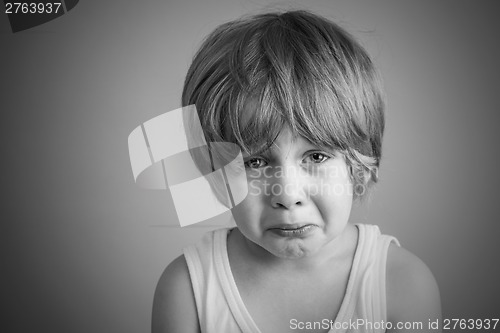 Image of Sad Young Boy