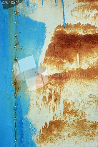 Image of Painted rusty metal surface