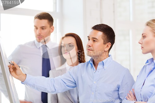 Image of business team discussing something in office