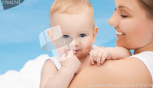 Image of happy mother with adorable baby