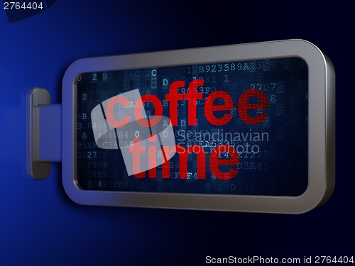 Image of Timeline concept: Coffee Time on billboard background