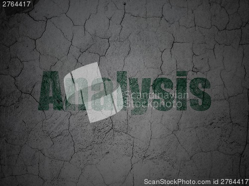 Image of Marketing concept: Analysis on grunge wall background