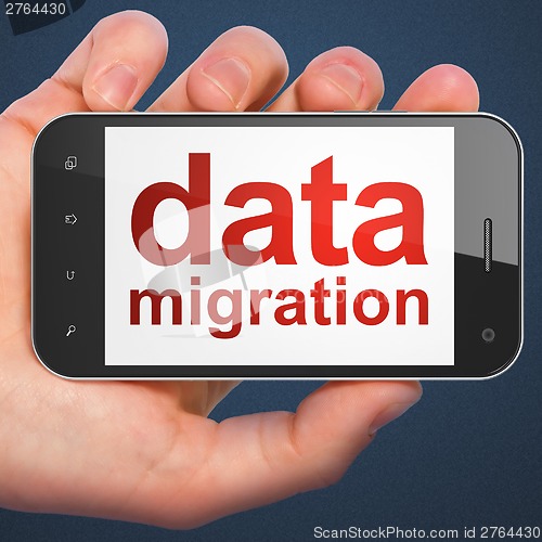 Image of Data concept: Data Migration on smartphone
