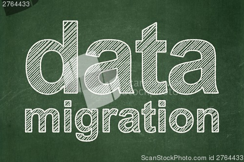 Image of Information concept: Golden Data Backup on Binary Code background