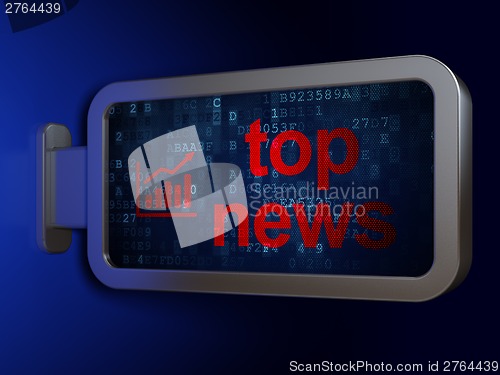 Image of News concept: Top News and Growth Graph on billboard background