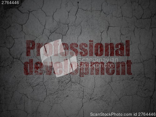 Image of Education concept: Professional Development on grunge wall background