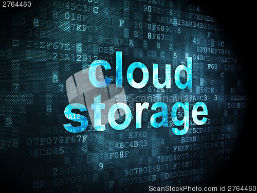Image of Cloud technology concept: Cloud Storage on digital background