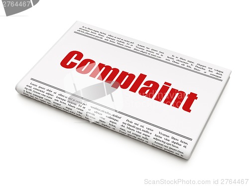 Image of Law concept: newspaper headline Complaint