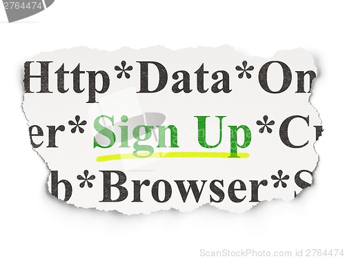 Image of Web development concept: Sign Up on Paper background