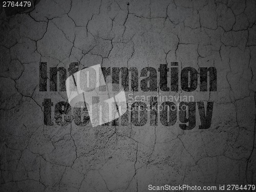 Image of Data concept: Information Technology on grunge wall background