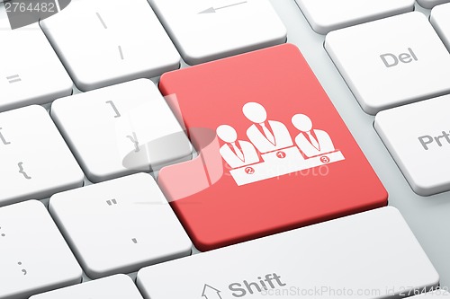 Image of News concept: Business Team on computer keyboard background