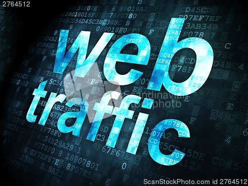 Image of SEO web development concept: Web Traffic on digital background