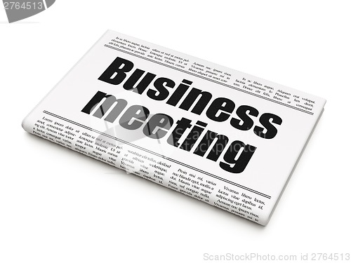 Image of Business concept: newspaper headline Business Meeting