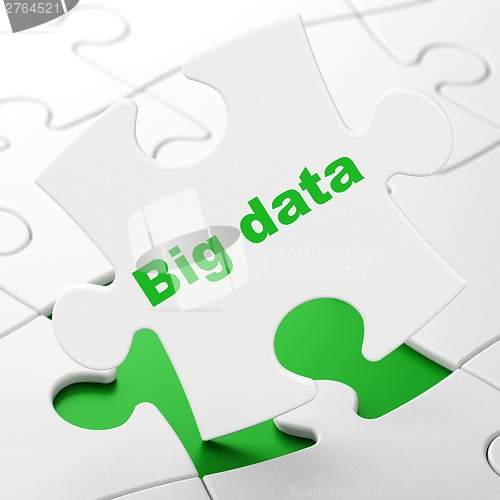 Image of Information concept: Big Data on puzzle background