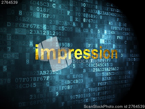 Image of Marketing concept: Impression on digital background