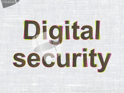 Image of Privacy concept: Digital Security on fabric texture background