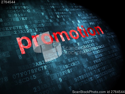 Image of Marketing concept: Promotion on digital background