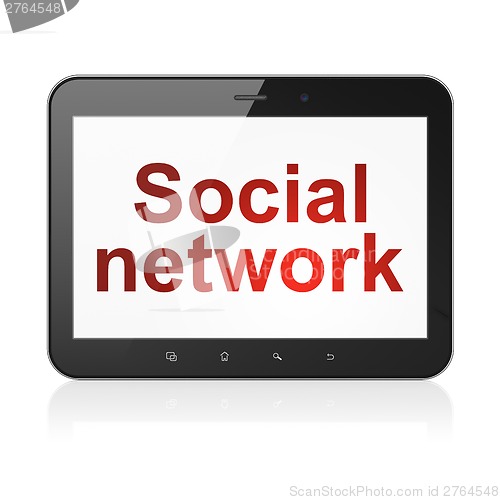 Image of Social network concept: Social Network on tablet pc computer