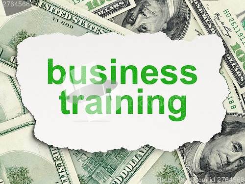 Image of Education concept: Business Training on Money background