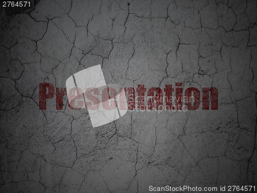 Image of Advertising concept: Presentation on grunge wall background