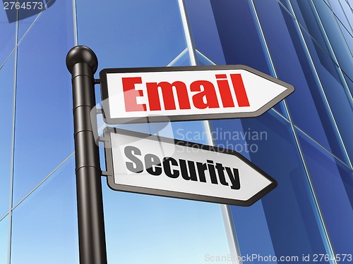 Image of Privacy concept: sign Email Security on Building background