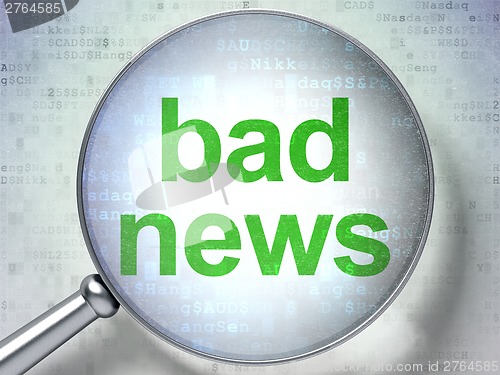 Image of News concept: Bad News with optical glass