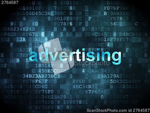 Image of Advertising concept: Advertising on digital background