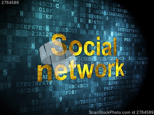 Image of Social network concept: Social Network on digital background