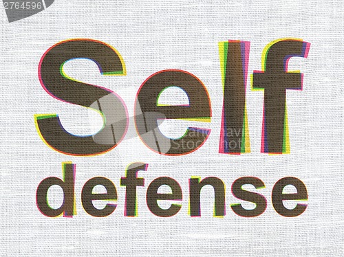 Image of Protection concept: Self Defense on fabric texture background