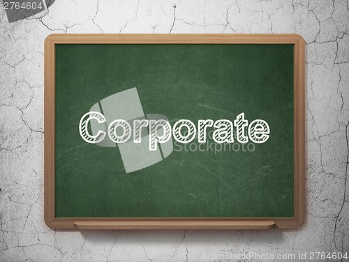 Image of Business concept: Corporate on chalkboard background