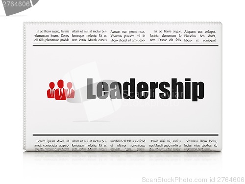 Image of Business concept: newspaper with Leadership and Business People